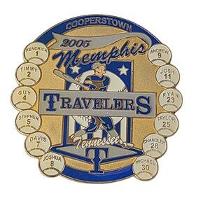 Cooperstown Dreams Park Baseball Trading Pin Memphis  TN Travelers 2005